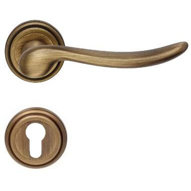 BETA handle set with roses 011 PZ, brass patine mat
