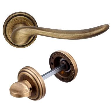 BETA handle set with roses 011 WC 261NT, brass patine mat