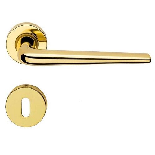 BRIXIA ZINCRAL handle set with roses 101 BB, polished brass