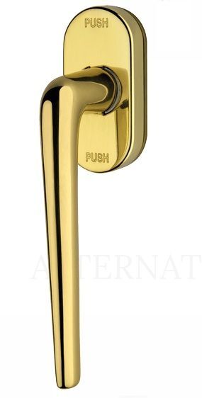 BRIXIA window handle with SMARTBLOCK function, polished brass