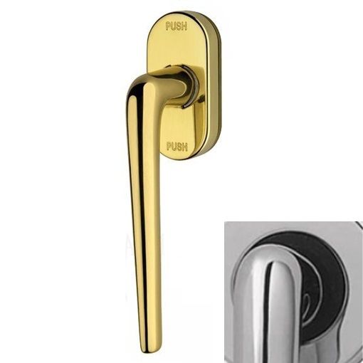 BRIXIA window handle with SMARTBLOCK function, polished chrome