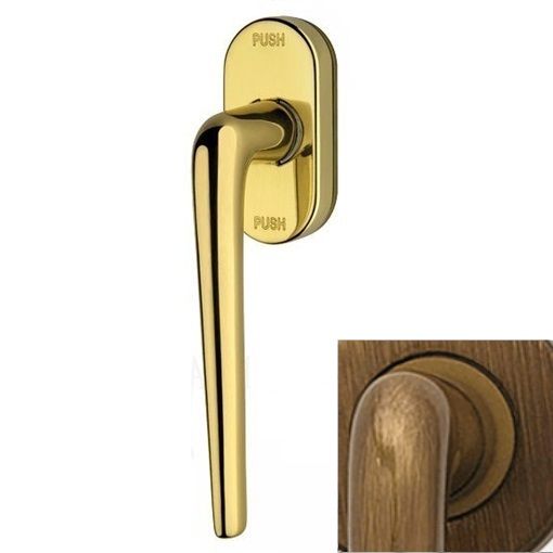 BRIXIA window handle with SMARTBLOCK function, bronzed brass