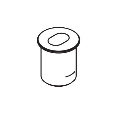 HAWA 13787 Floor-mounted sleeve with oblong hole and chromium plated brass spring cover