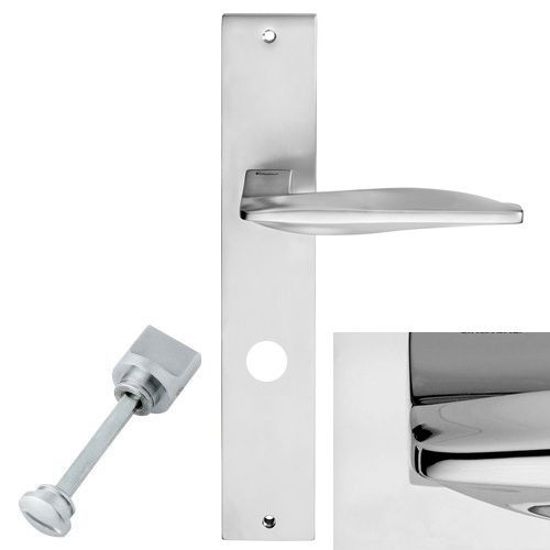 AQUA handle WC set with long backplate, polished chrome