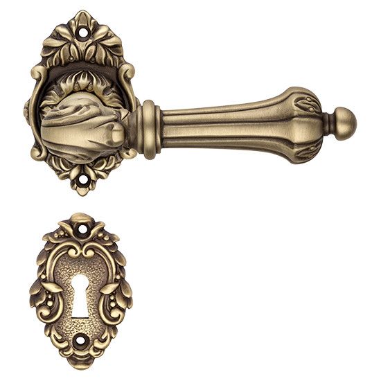 CHARME handle set with roses 008 BB, brass matt antique (PM)