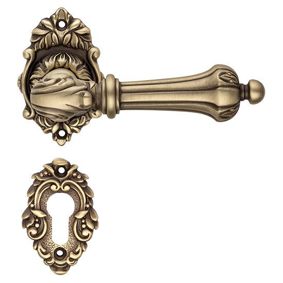 CHARME handle set with roses 008 PZ, brass matt antique (PM)