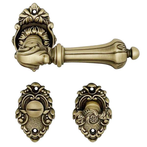 CHARME handle set with roses 008 WC, brass matt antique (PM)