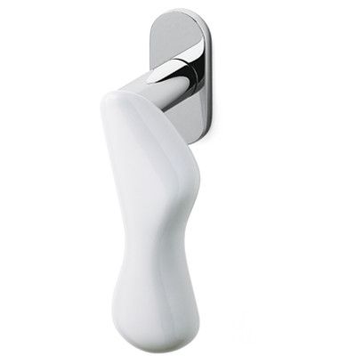 Window handle CHELSEA PORCELLANA K232B, brass chrome-plated, polished + white porcelain (CB)