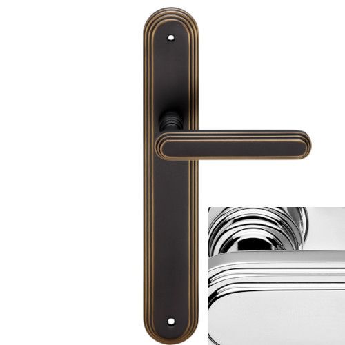 CHIC handle set with long backplates BAC, polished chrome
