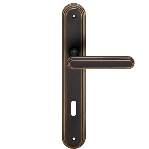 CHIC handle set with long backplates BB, matt bronze