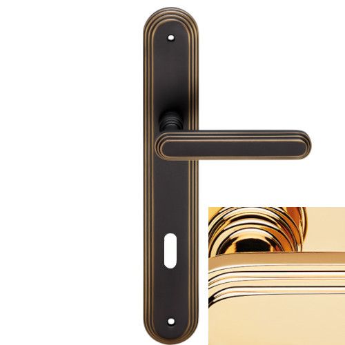 CHIC handle set with long backplates BB, gold plated