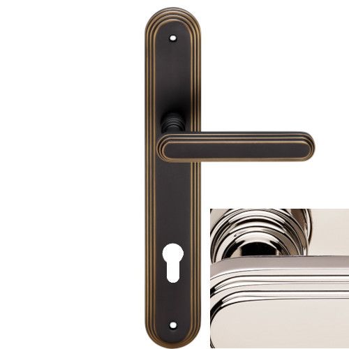 CHIC handle set with long backplates PZ, polished nickel
