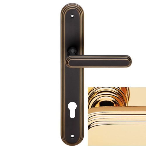 CHIC handle set with long backplates PZ, gold plated