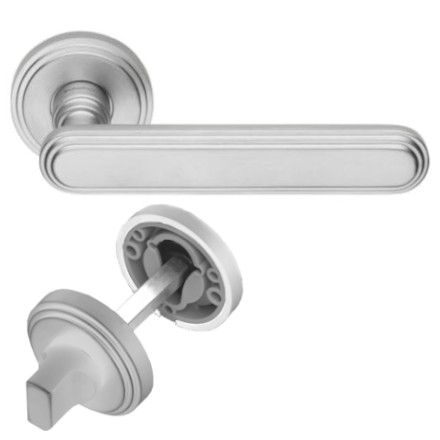 CHIC handle set with roses 004 WC 233NT, matt chrome