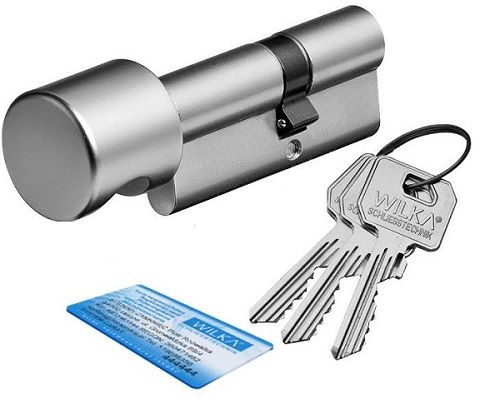 Profile cylinder with knob 1400/C PREMIUM 30-40, nickel plated brass