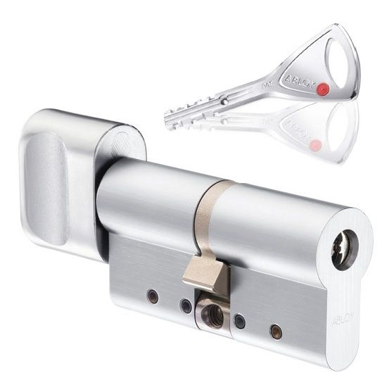 ABLOY PROTEC2 profile cylinder with knob 31-31mm, matt chrome