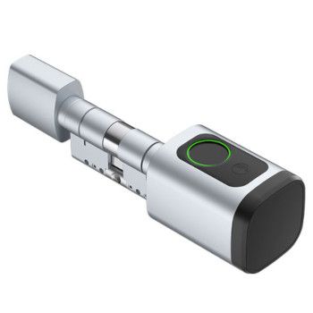 Smart Profile cilindras V1 su suktuku, biometriniu atrakinimu, klaviatūra ir RFID skaitytuvu, sidabrinis