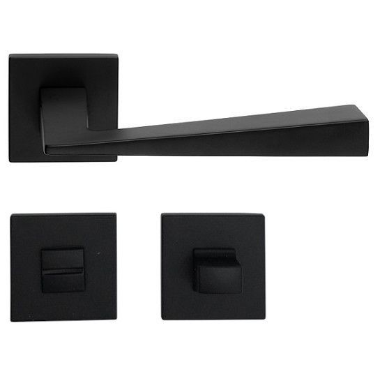 CONICA ZINCRAL rankenos rinkinys su rozetėmis 024 grt.WC 234NT, matinės juodos spalvos