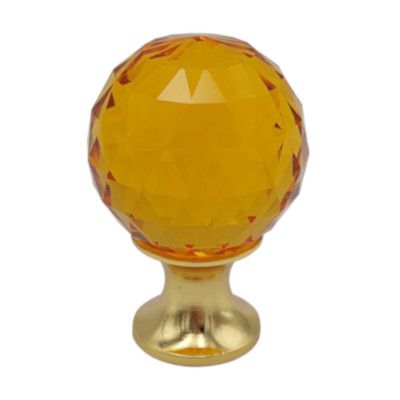 CRYSTAL 40 mm knob for furniture, brass gold tone, crystal Swarovski topaz tone
