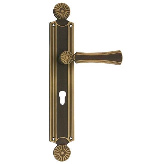 DAISY handle set with backplates PZ/72, matt bronzed brass