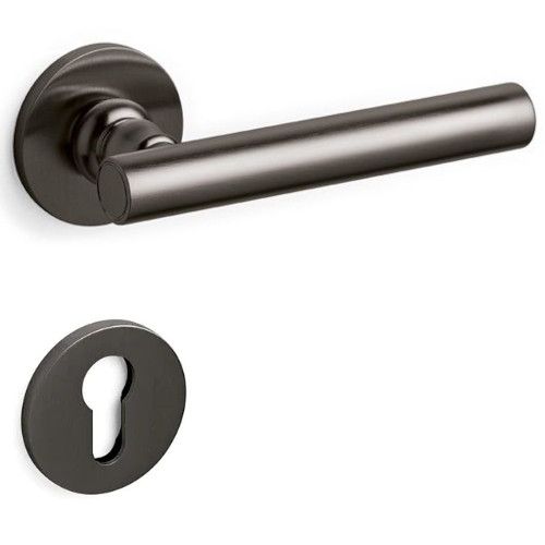 DOLCE VITA handle/rose set.PZ, rose 5 mm, superanthracite satined