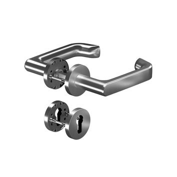 8116 PREMIUM FS rankenos rinkinys su rozetėmis PZ priešgaisrinėms durims, 9 mm, nerūdijantis plienas