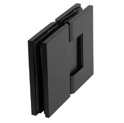 Spring-loaded hinge for shower ECONOMY - glass/glass 180°, black matt