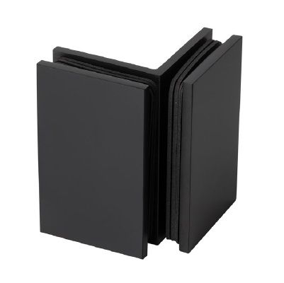 Shower angle connector ECONOMY - glass/glass, black matt