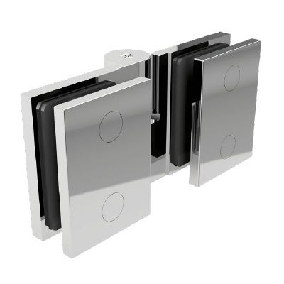 Shower door hinge ELENA - glass/glass 180°, opening outwards, brass bright chrome-plated, LEFT