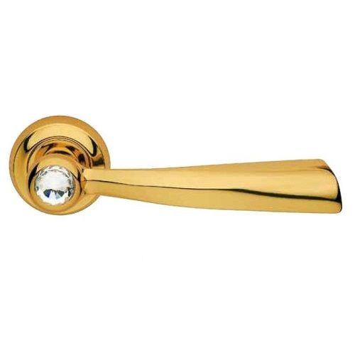 ELIKA Crystal handle set with roses 108 BAC, gold-plated brass