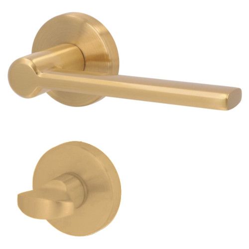 ELIO-R rankenos rinkinys su rozetėmis WC/8 mm, šlifuotas žalvaris