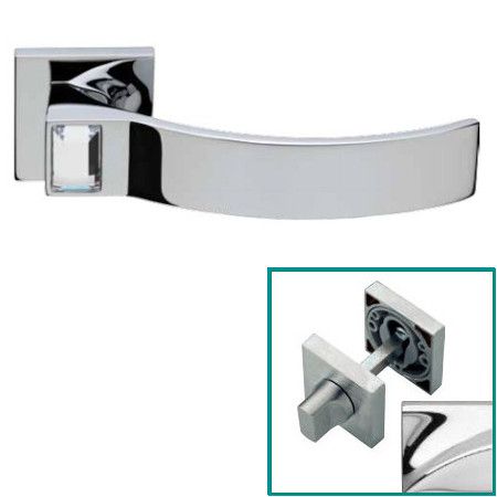 ELIOS handle set with roses 019 WC 233NT, matt chrome/crystals
