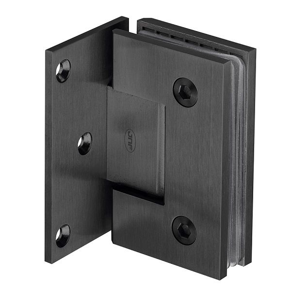 Hinge for glass doors IN.05.306.TB, wall/glass, brushed stainless steel PVD black titan