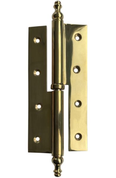 Guoliniai vyriai (pora) su dekoratyvinėmis galvutėmis, 160 mm, poliruotas žalvaris, dešinė