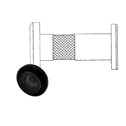 FUOCO fireproof door viewer with cover, 40-75mm, black