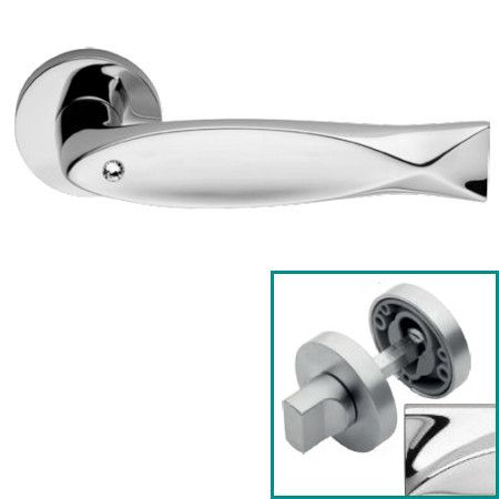 FISH CRYSTAL handle/rose 023 set.WC 233NT, polished chrome