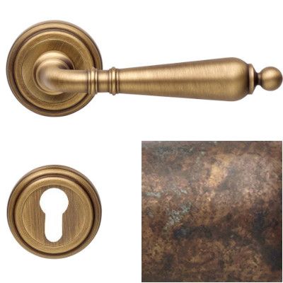 FLORENZIA handle/rose 011 set.PZ, aged brass