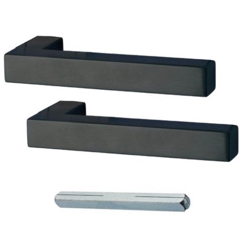 GALINA II SQUARE pora rankenų stiklinėms durims BE rozetės, matinė juoda