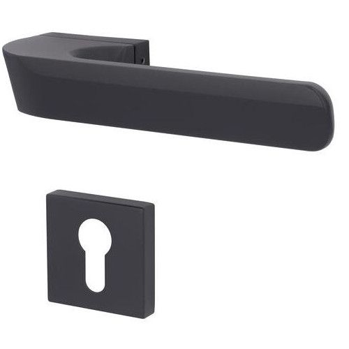 GLORY Quad-R handle/rose set PZ, textured matt, blackened