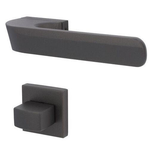 PRESTIGE Quad-R rankenos/ rozetės rinkinys WC, matinis juodas