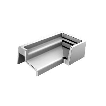 Short end cap for shower floor profile, bright chrome tone, LEFT