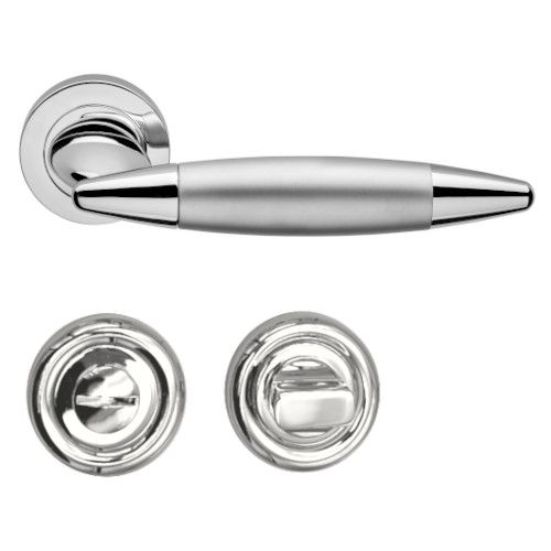 HAVANA handle set with roses 102 WC 233NT, polished chrome
