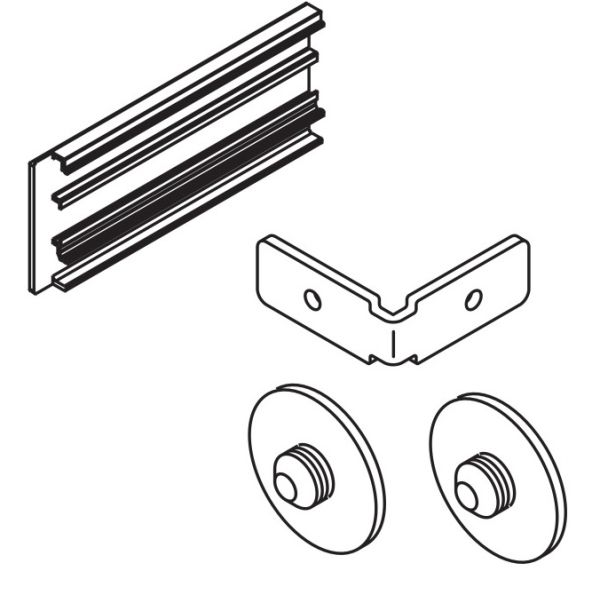 HAWA Junior B Acoustics rail end cap with bracket, left