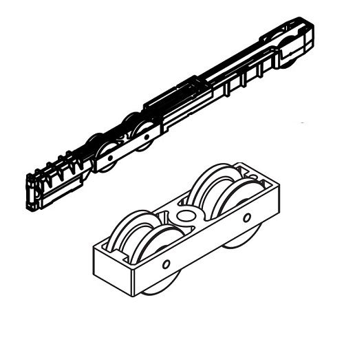 HAWA-Junior 100 Z SoftMove one-sided for leaf widht from 650mm, incl. 2 rollers and 1 stop