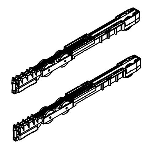 HAWA-Junior 100 Z SoftMove double-sided for leaf widht from 800mm, incl. 2 rollers and 2 stops