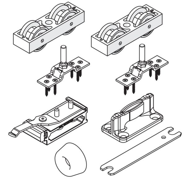 HAWA-Junior 250/A sliding door fitting for 1 leaf, without track