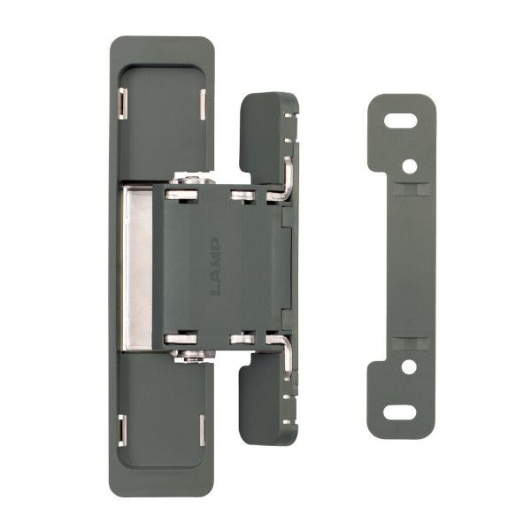 HES2S-140 concealed hinge with screw-on frame part, dark grey