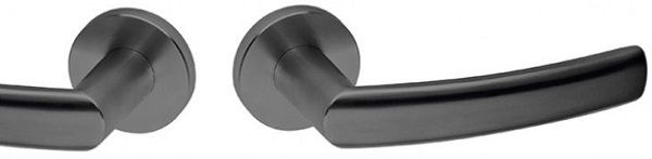 JNF 141 handle set with round roses BAC, black stainless steel (TB)