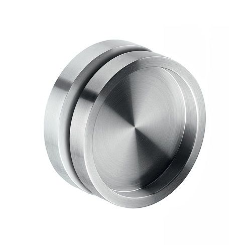 Flush handle for sliding glass doors, stainless steel