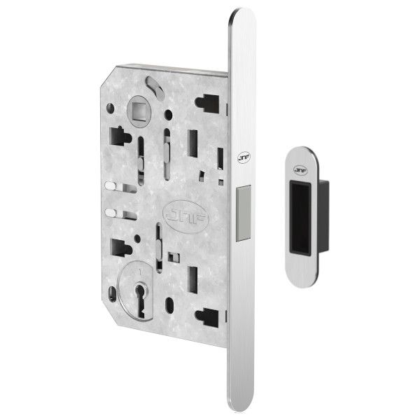 IN.20.877 Magnetic lock BB90/50 with strike plate, Italian standard, satin nickel